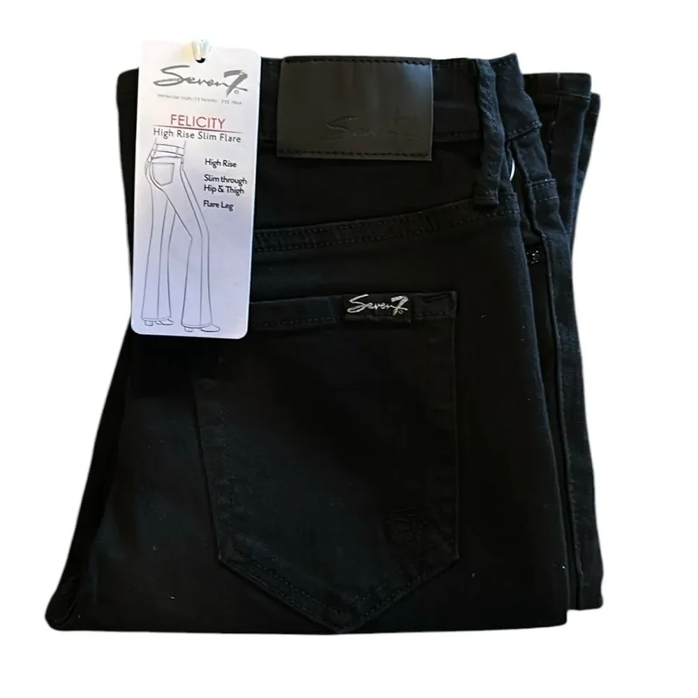 NEW Seven7 Felicity Black High Rise Slim Flare Jeans